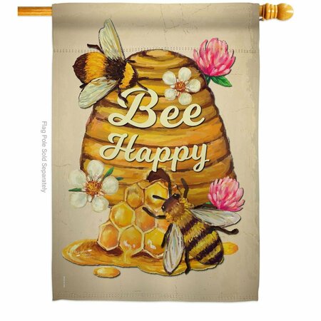PATIO TRASERO Bee Happy Garden Friends Double-Sided Garden Decorative House Flag, Multi Color PA3910317